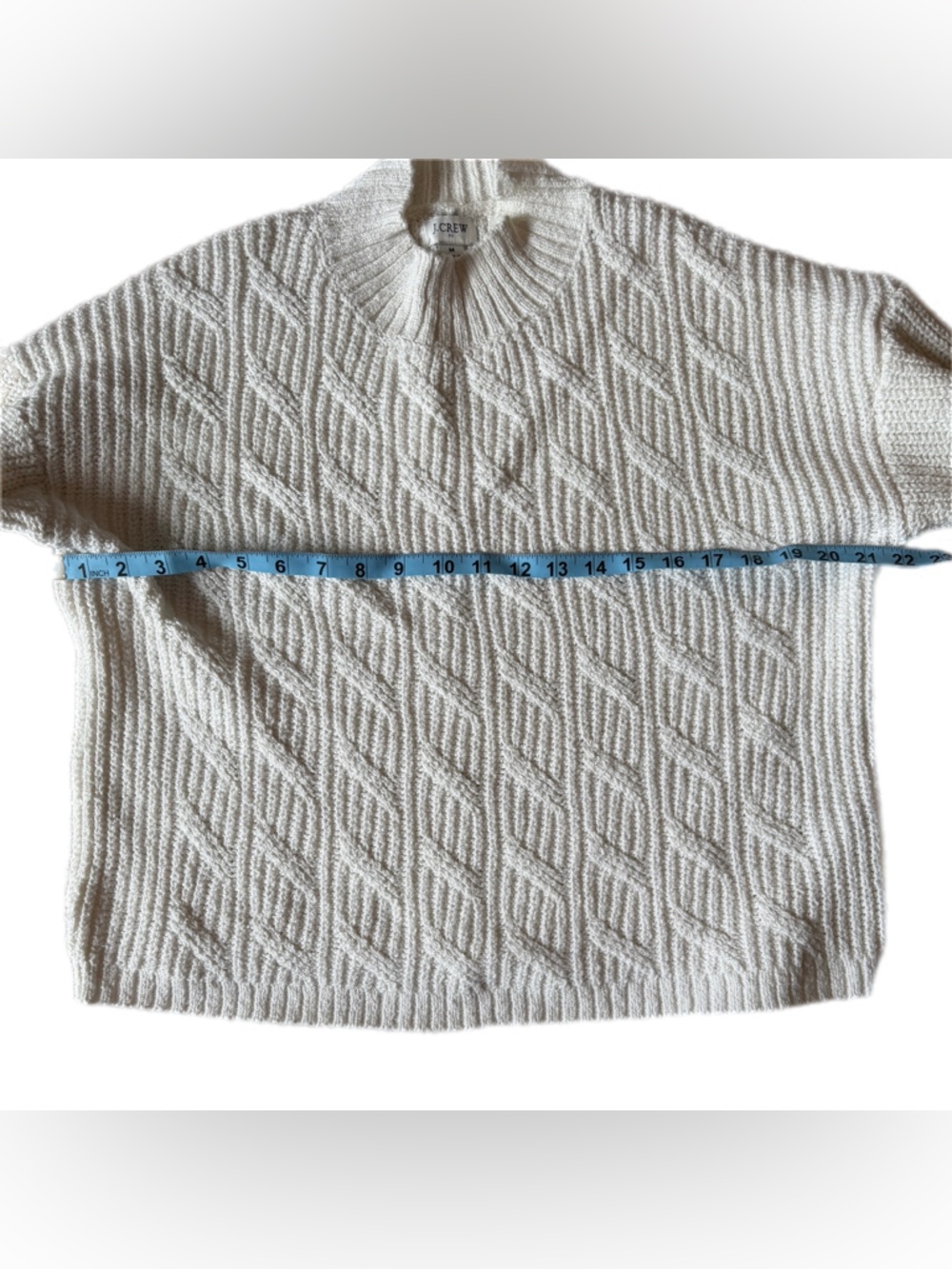 J Crew Women's Cream Cable Knit Sweater Medium - Picture 9 of 12